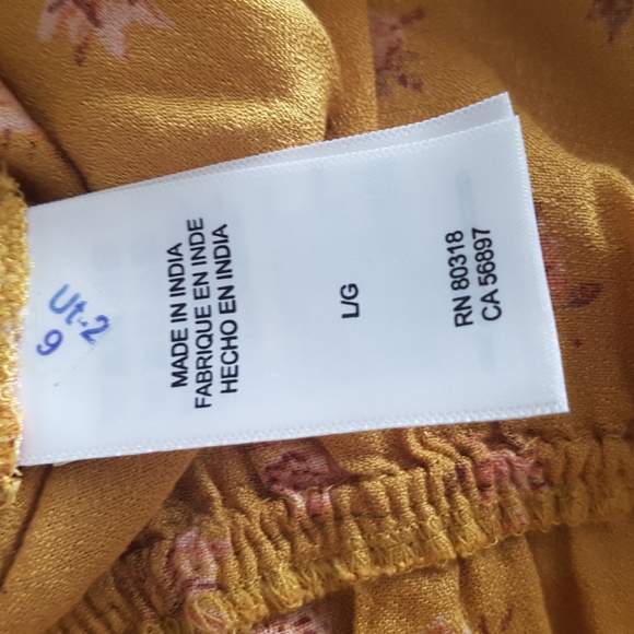 Lucky Brand Floral Peplum Faux Wrap Top Size L - Picture 12 of 16